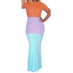 Color block floor length maxi. Size small